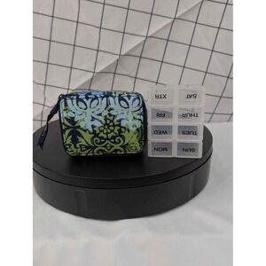 Vera Bradley ~ Travel Pill Case Organizer ~ Caribbean Sea Print ~ Zip Closure